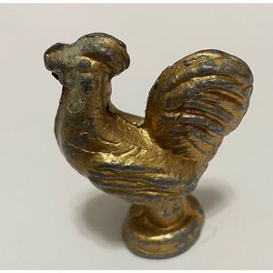 Vintage Miniature Brass Rooster Paper Weight